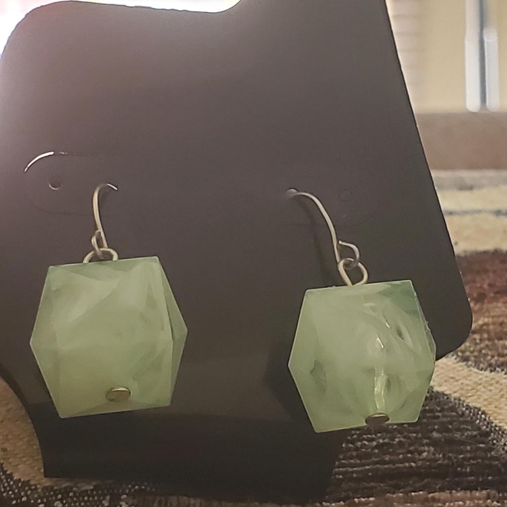 3 for $15 😛Seafoam cubed earrings